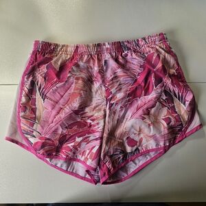Nike girls athletic shorts extra large tropical floral pink sports running